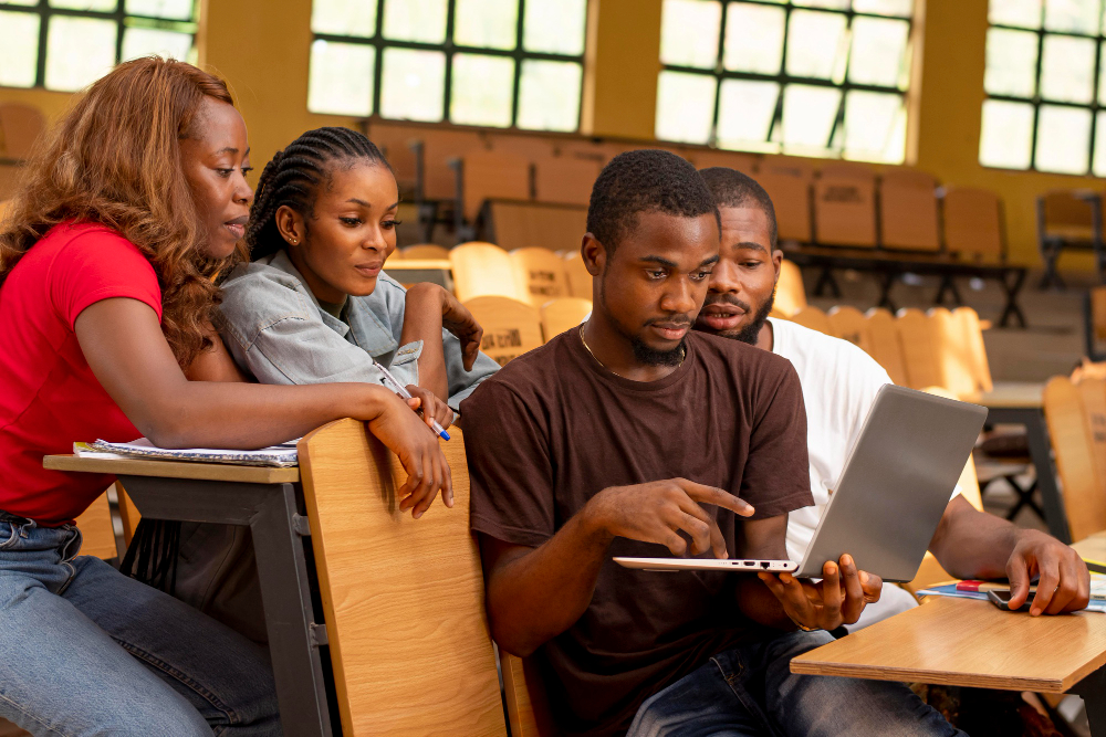 Students studying